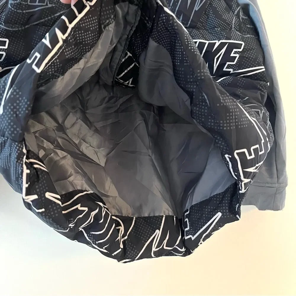 Nike‎ Boys Logo Print Black/Volt Size 4-5 Small Therma Padded Mock Vest Jacket
